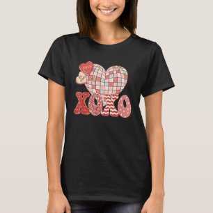 Camiseta Dia de os namorados Retro XOXO Love Disco Heart Va