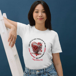 Camiseta Dia de os namorados Romântico Engraçado, Vermelho 