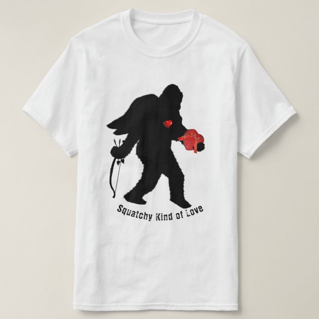 Camiseta Dia de os namorados Sasquatch (Frente do Design)