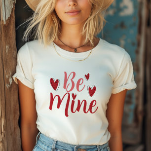 Camiseta Dia de os namorados Ser Meu Coração Vermelho