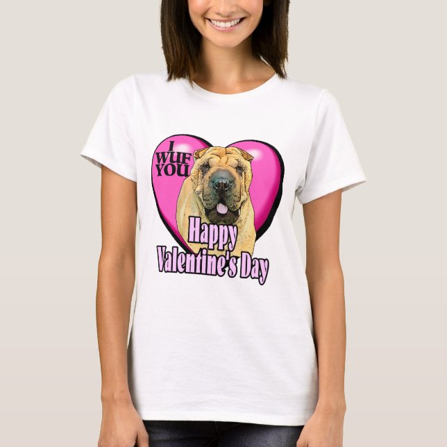 Camiseta Dia de os namorados Shar-pei chinês (Frente)