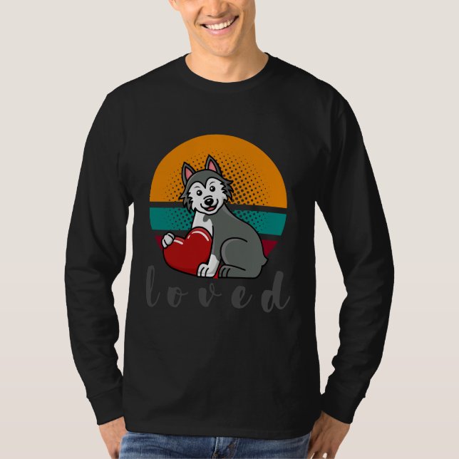 Camiseta Dia de os namorados Siberian Husky Amado (Frente)