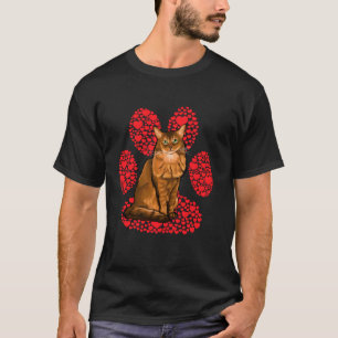 Camiseta Dia de os namorados somali Cat Love Paw
