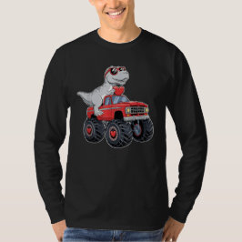 Camiseta Dia de os namorados T Rex Monster Truck Engraçado