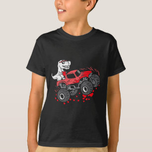 Camiseta Dia de os namorados T Rex Monster Truck Toddler