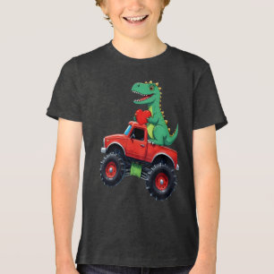 Camiseta Dia de os namorados T Rex Monster Truck Toddler