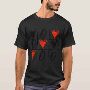 Camiseta Dia de os namorados Tic Tac Toe Heart