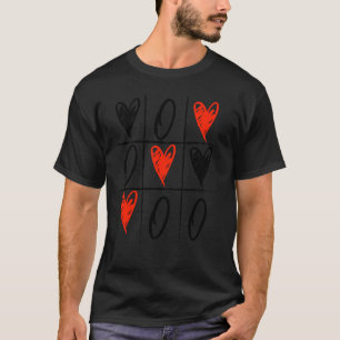 Camiseta Dia de os namorados Tic Tac Toe Heart