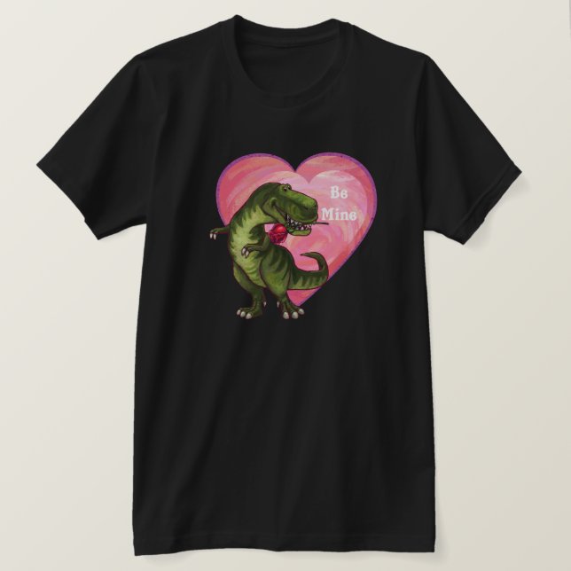 Camiseta Dia de os namorados Tyrannosaurus (Frente do Design)