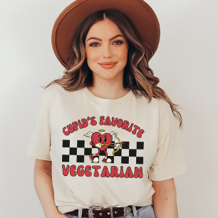 Camiseta Dia de os namorados vegetariano Cupido favorito