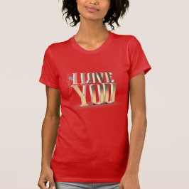Camiseta Dia de os namorados Vermelho 3D Eu Te Amo