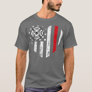 Camiseta Dia de os namorados Vermelho do Bombeiro American