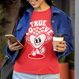 Camiseta Dia de os namorados Vermelho do Coração de Amor Ve