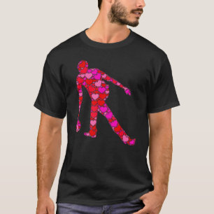 Camiseta Dia de os namorados Vermelho Rosa Para O Bowlin Ma
