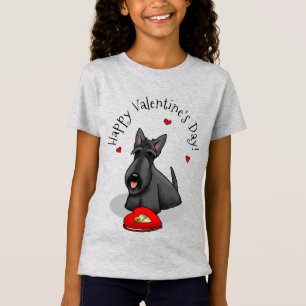 Camiseta Dia de os namorados (vermelho) Scottie Dog (preto)