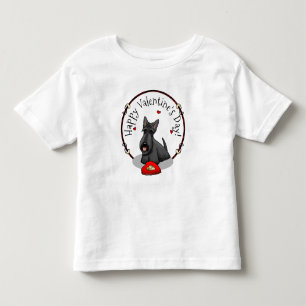 Camiseta Dia de os namorados (vermelho) Scottie Dog (preto)
