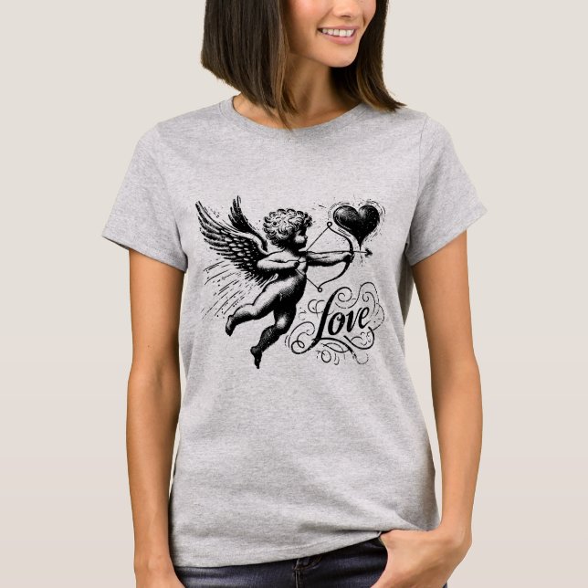 Camiseta Dia de os namorados Vintage Cupid (Frente)