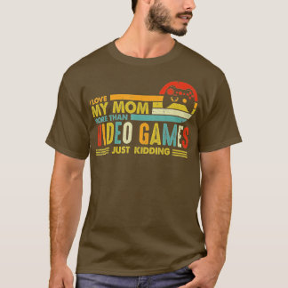 Camiseta Dia de os namorados Vintage Eu amo minha mãe mais