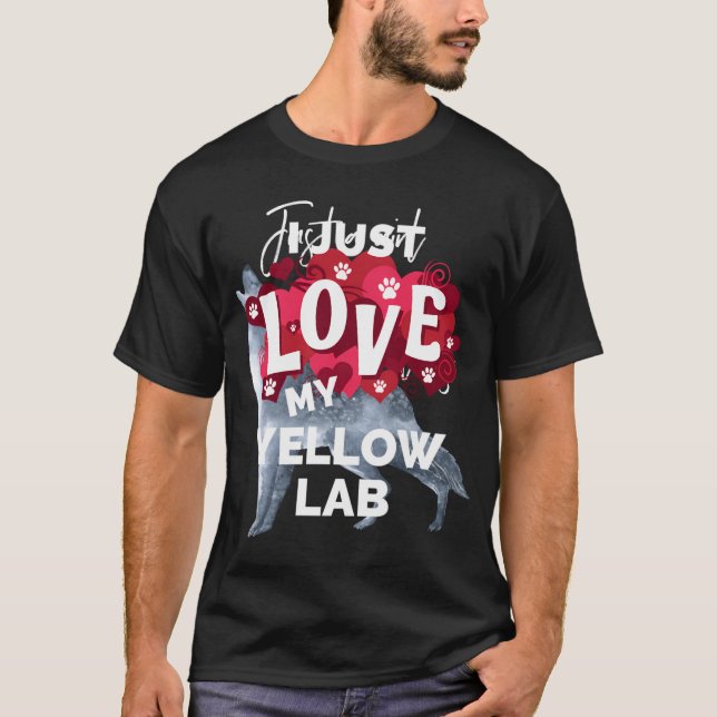 Camiseta Dia de os namorados Yellow Lab Labrador Dog Love G (Frente)
