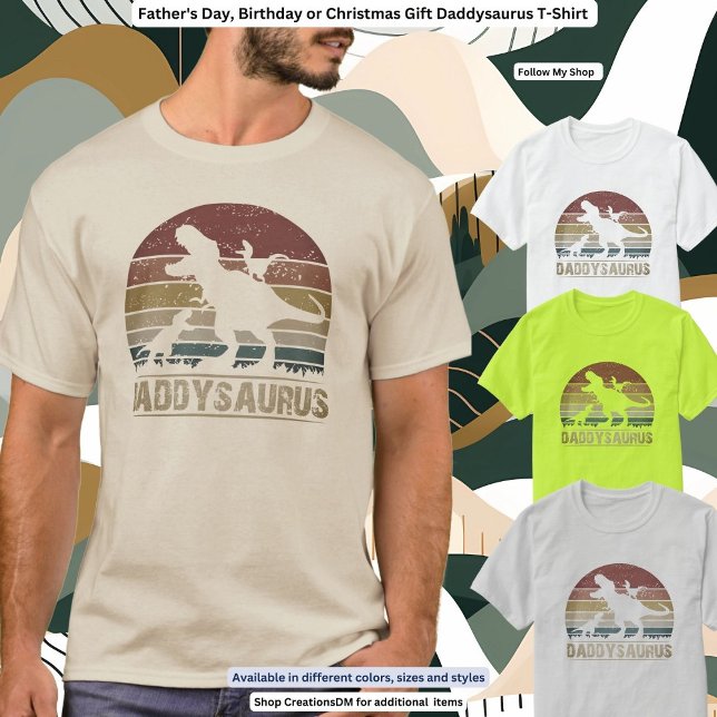 Camiseta Dia de os pais, Aniversário Daddysaurus (Criador carregado)