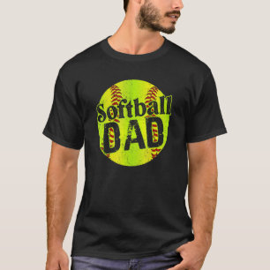 Camiseta Dia de os pais Apertada do Pai Softball Incrível M