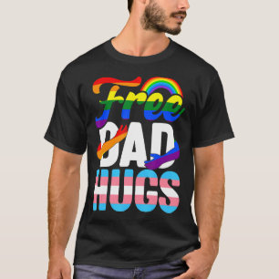 Camiseta Dia de os pais Arco-Íris Abraços De Pai Livre Lgbt