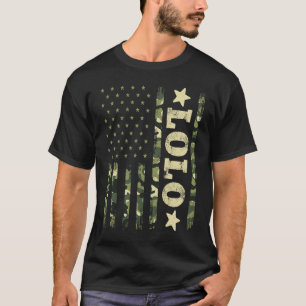 Camiseta Dia de os pais Avô Lolo Camouflage Bandeira Americ