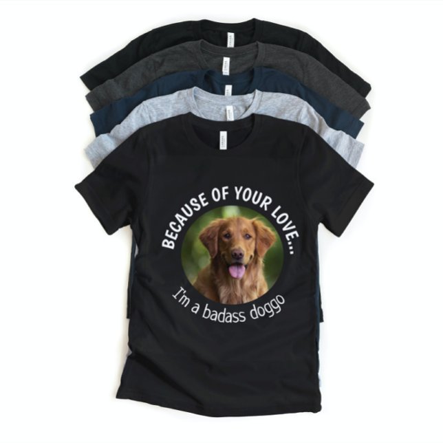 Camiseta Dia de os pais Badass Doggo Foto Personalizada T-S (Criador carregado)
