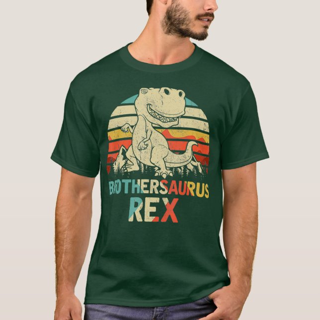 Camiseta Dia de os pais Brothersaurus Rex Dinossaur (Frente)