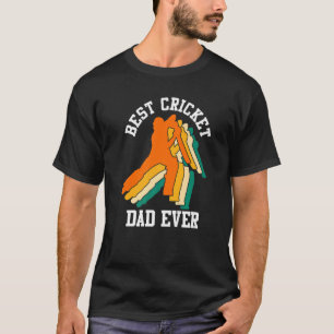 Camiseta Dia de os pais Cricketer Retro Melhor Pai De Críqu
