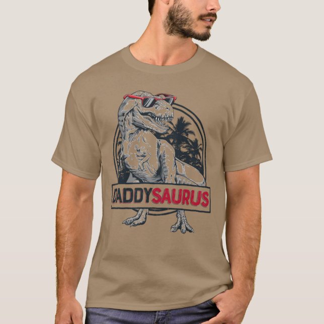 Camiseta Dia de os pais Daddysaurus dá Pai (Frente)