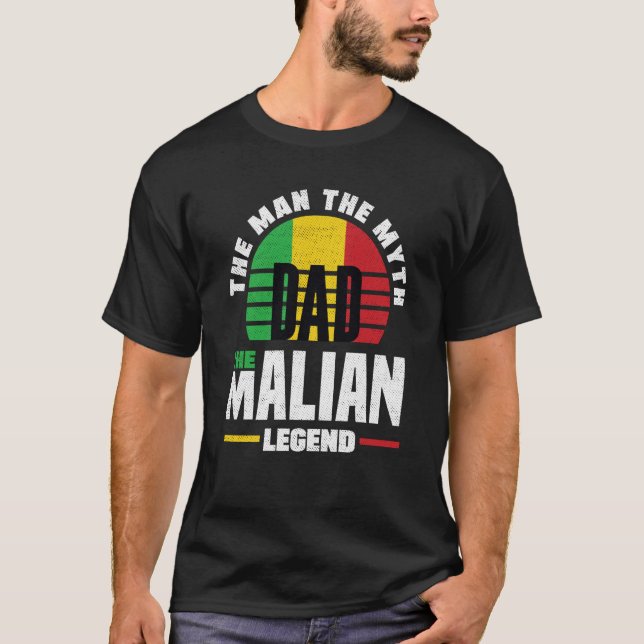 Camiseta Dia de os pais de Bandeira do Mali Mali (Frente)