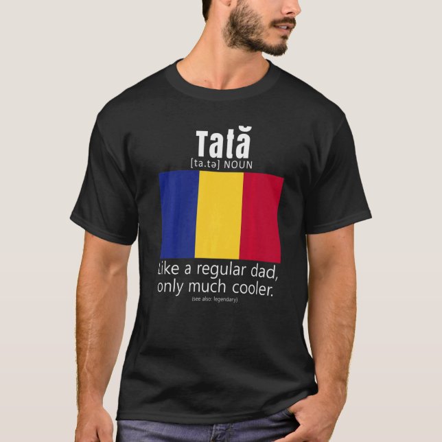 Camiseta Dia de os pais de bandeira do Patrimônio Romeno Am (Frente)
