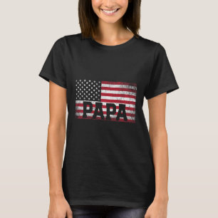 Camiseta Dia de os pais De Bandeira Papa-Americano 4 De Jul