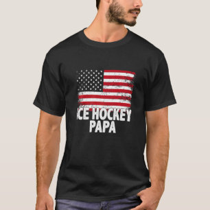 Camiseta Dia de os pais de Bandeira Papá Americano de Hóque