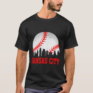Camiseta Dia de os pais de Baseball Cityscape de Kansas Cit
