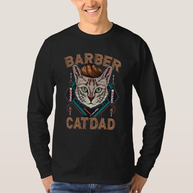 Camiseta Dia de os pais de cabeleireiro de Pai de Barber Ca (Frente)