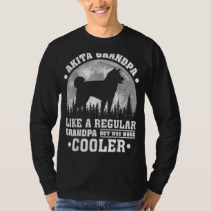 Camiseta Dia de os pais de Cachorro Akita Grandpa Moon Vint