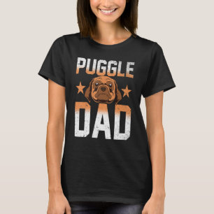 Camiseta Dia de os pais de Cachorro de Mens Puggle Pai Pet