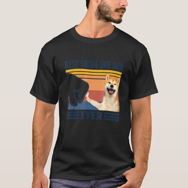 Camiseta Dia de os pais de Caninos Melhor Pai Shiba Inu (Frente)