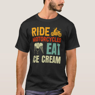 Camiseta Dia de os pais De Comer Sorvete De Motociclos