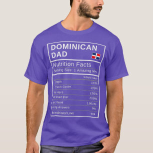 Camiseta Dia de os pais de Fatos de Nutrição do Pai Dominic