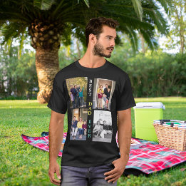 Camiseta Dia de os pais de Melhor Colagem de Fotografias Pe