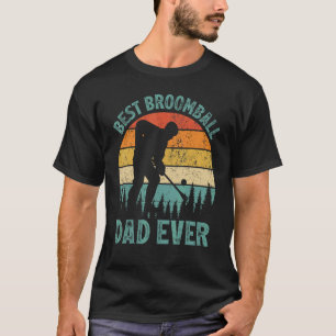 Camiseta Dia de os pais De Melhor Pai Broomball Do Mens Vin