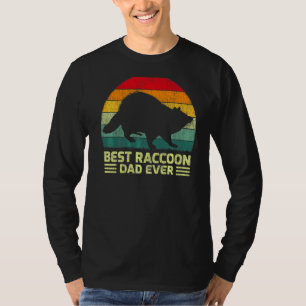 Camiseta Dia de os pais De Melhor Pai Raccoon Do Mens Vinta