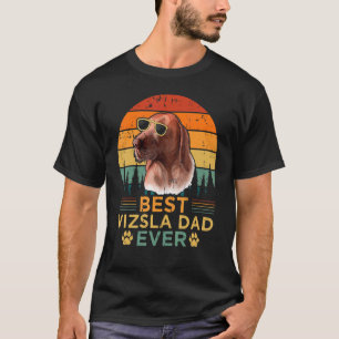 Camiseta Dia de os pais De Melhor Pai Vizsla Do Estilo Retr