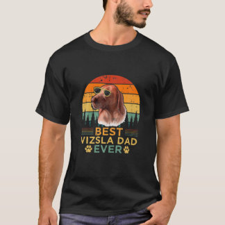Camiseta Dia de os pais De Melhor Pai Vizsla Do Estilo Retr