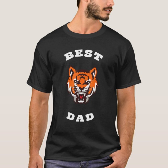 Camiseta Dia de os pais de Mens - Cabeça de Tiger (Frente)