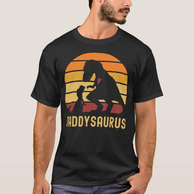 Camiseta Dia de os pais de Mens Daddysaurus Dinosaur T Rex (Frente)