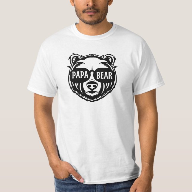 Camiseta Dia de os pais de óculos de sol do Papa Urso (Frente)